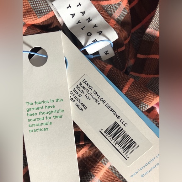 NWOT Tanya Taylor Selby Top in Dark Caramel / Rose Quartz - Size S - Picture 3 of 4